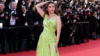 Aditi Rao Hydari in emerald green gown at Cannes 2026 red carpet