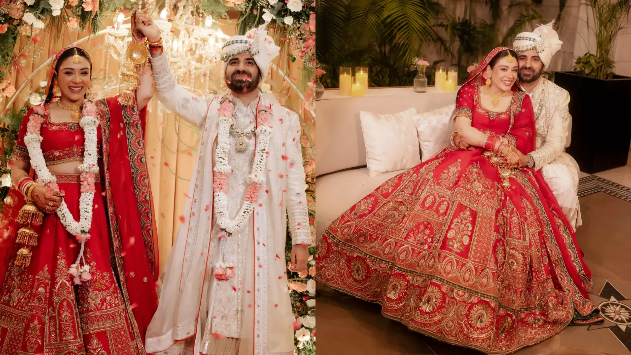 Aanchal Singh and longtime partner Mohit Chawla celebrate their wedding in an intimate ceremony, sharing dreamy pictures from their special day.