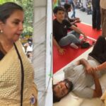 Shabana Azmi visits Jantar Mantar in New Delhi to support students protesting over alleged NEET examination irregularities.