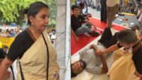 Shabana Azmi visits Jantar Mantar in New Delhi to support students protesting over alleged NEET examination irregularities.