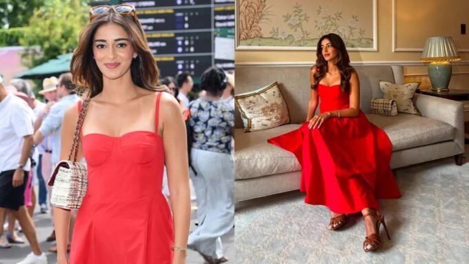 Ananya Panday stuns in a red Ralph Lauren dress at Wimbledon 2026