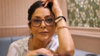 Shefali Shah poses with her collection of unread books while calling herself a book hoarder on International Book Lovers Day.