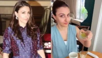 Soha Ali Khan shares her two-minute protein matcha pre-workout drink recipe with matcha, protein powder and plant-based milk