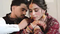 Jass Manak throws currency notes at fiancée Komal Tanwar during engagement celebrations in a viral video
