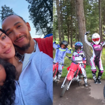 Lewis Hamilton reveals he gifted Kim Kardashian’s four children a dog named Halo and says he loves spending time with them.